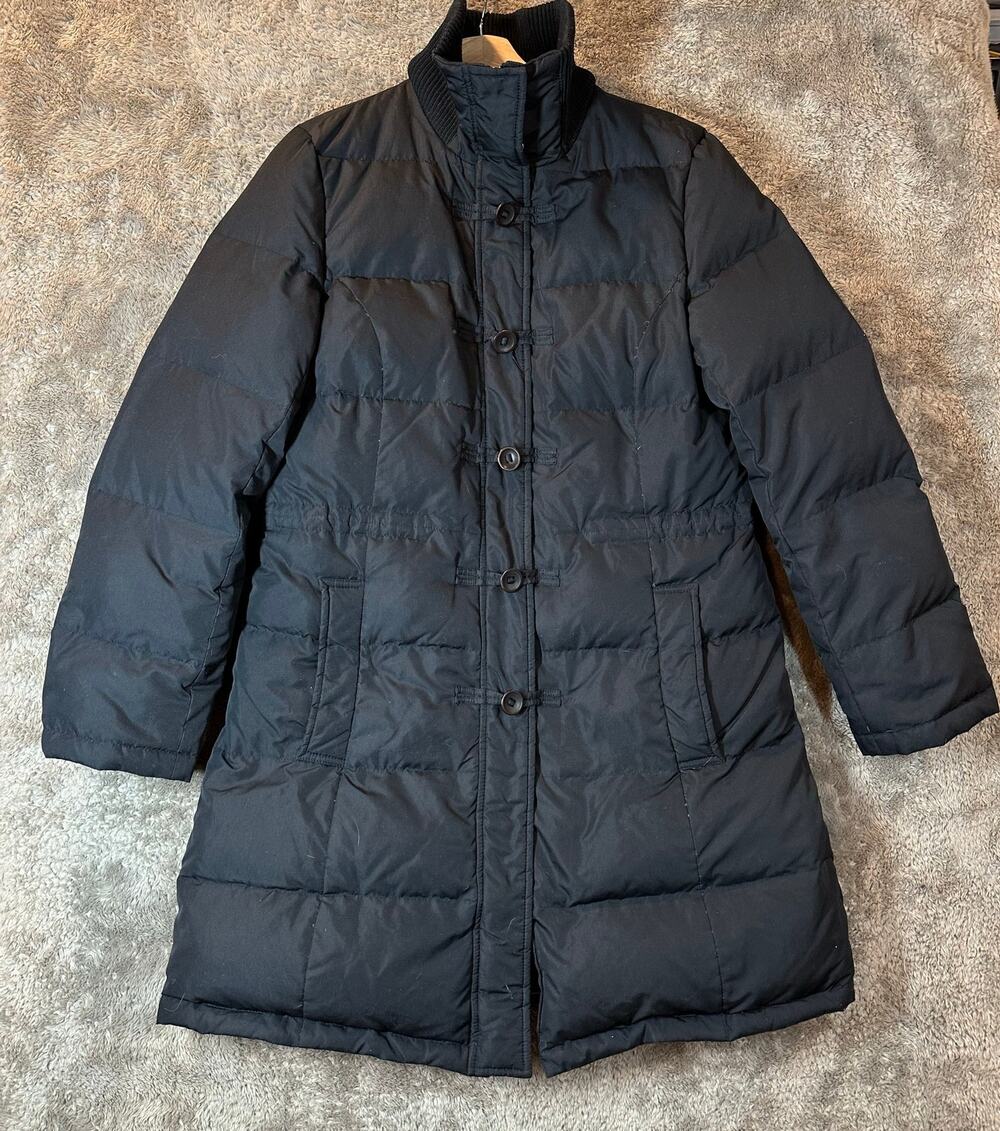 Ann Taylor Loft Down Filled Parka Long Coat Black Puffer Winter Jacket M Medium